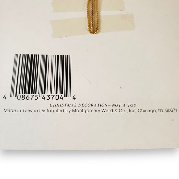 VTG 80s Montgomery Ward Christmas Train Ornaments Set of 5 Wood Diecut NOS - Picture 6 of 16